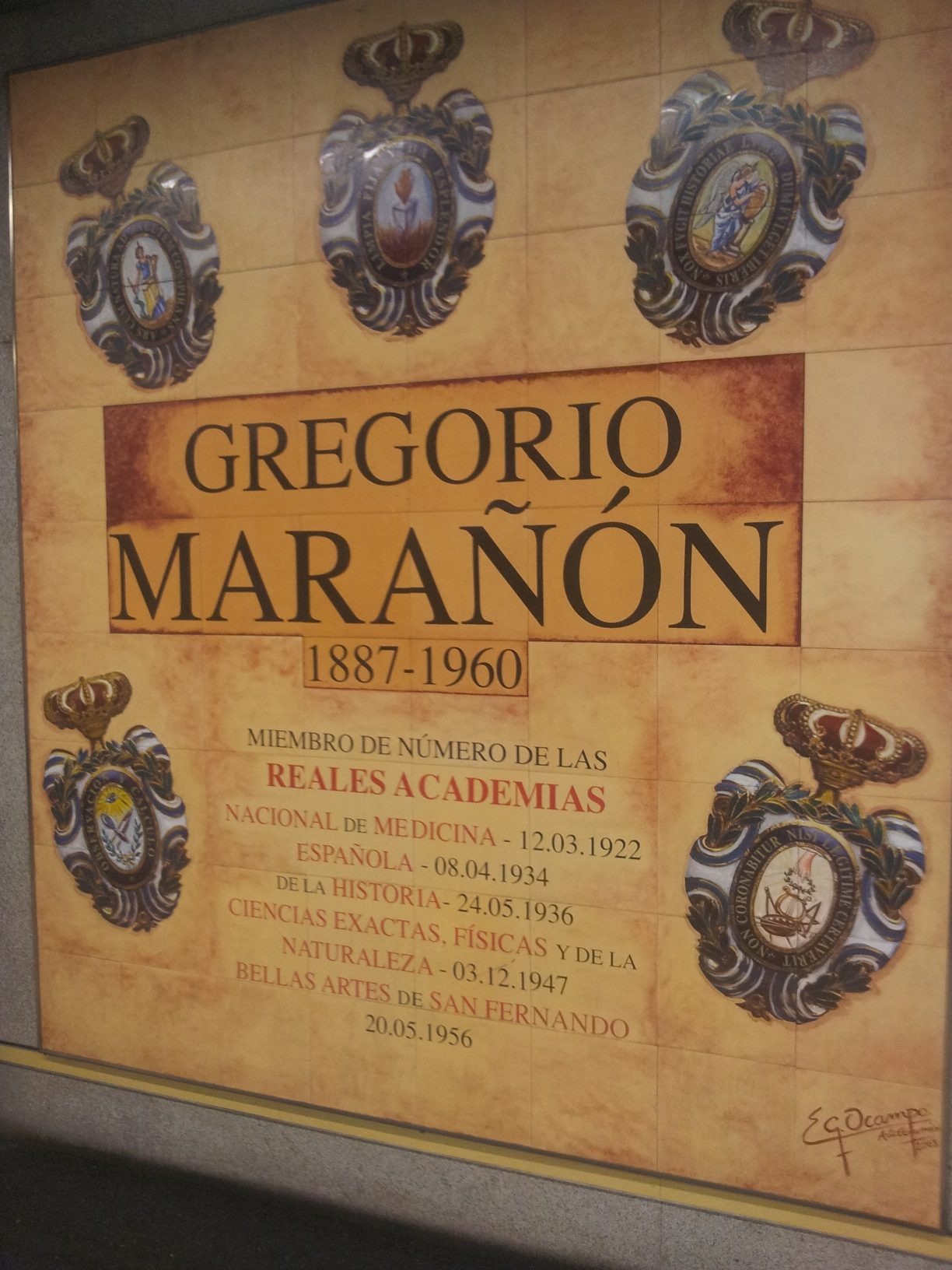 Gregorio Maranon's azulejos, Madrid - 02.jpg